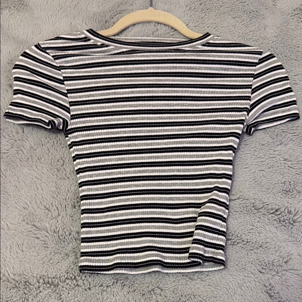 Striped Black and White Women's Top